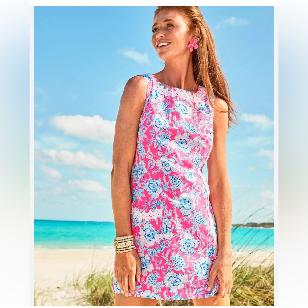 Lilly Pulitzer Pink & Blue Floral Sleeveless Romper Dress